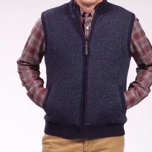 Pendleton Shetland Wool Fleece Lined Full Zip Knit Sweater Vest Mens Size Small